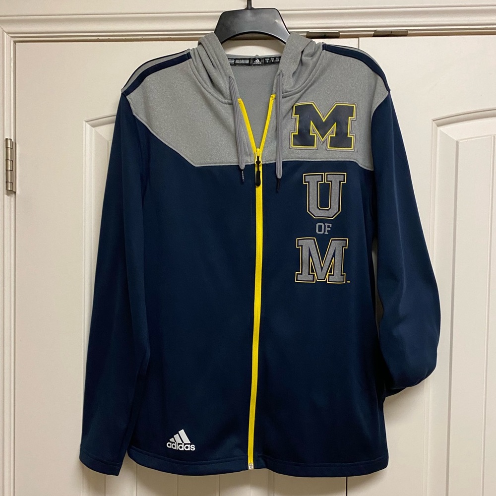 Michigan Adidas Full Zip Hooded Sweatshirt Jacket  S